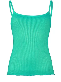 Spaghettiträger Tops^Madiva 100% Bio Baumwolle Träger-Top ARIA S/S gerippt Pflanzenfarbe von