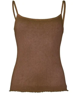 Spaghettiträger Tops^Madiva 100% Bio Baumwolle Träger-Top ARIA S/S gerippt Pflanzenfarbe von