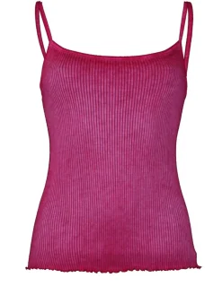 Spaghettiträger Tops^Madiva 100% Bio Baumwolle Träger-Top ARIA S/S gerippt Pflanzenfarbe von