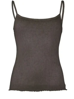 Spaghettiträger Tops^Madiva 100% Bio Baumwolle Träger-Top ARIA S/S gerippt Pflanzenfarbe von Ecofuture®