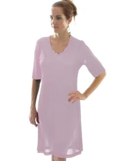 Seiden Basics|Seide Sleepshirt^Alkena 100% Bio-Seide KURZARM NACHTHEMD fein von