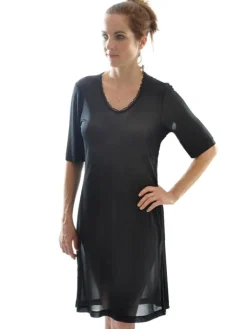 Seiden Basics|Seide Sleepshirt^Alkena 100% Bio-Seide KURZARM NACHTHEMD fein von