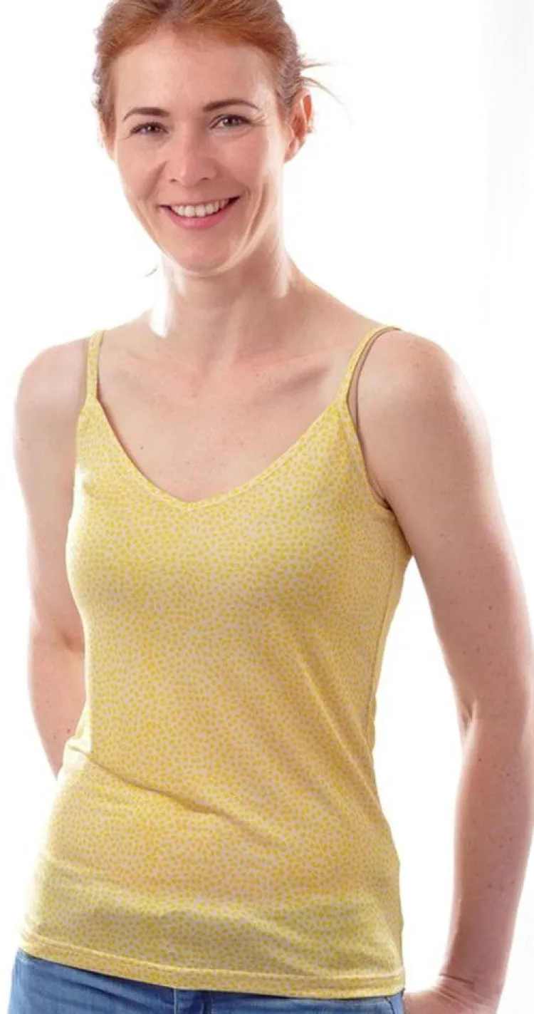 Spaghettiträger Tops|Alle Lingerie Tops^Alkena 100% Bio-Seide SPAGHETTI-TOP bedruckt fein von