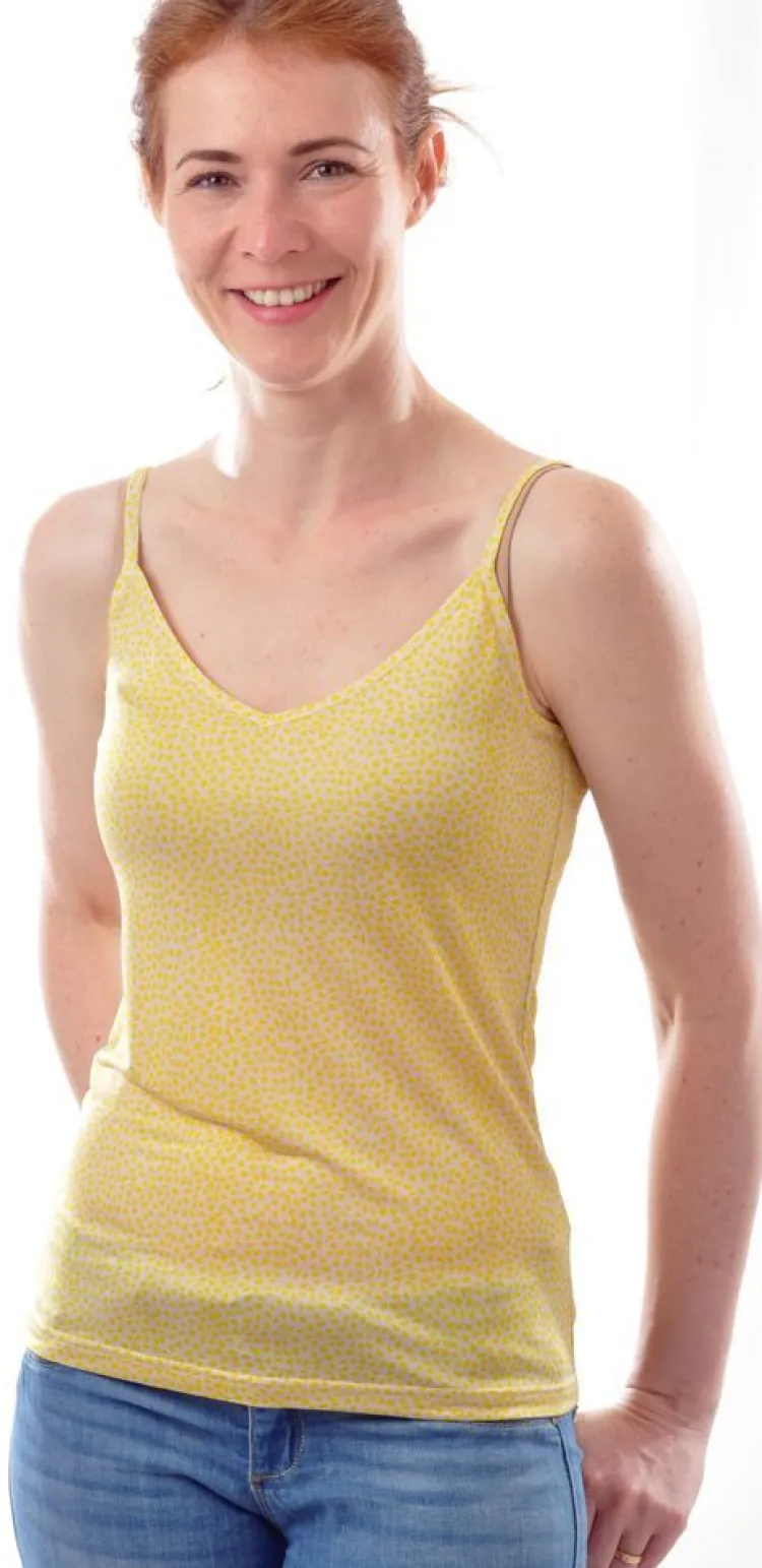 Spaghettiträger Tops|Alle Lingerie Tops^Alkena 100% Bio-Seide SPAGHETTI-TOP bedruckt fein von