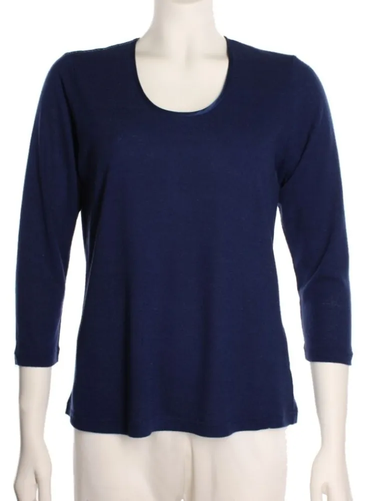 Lounge-Wear|Shirts Mit Seide^Kokon Zwo 100% Bouretteseide 3/4 Arm SHIRT viele Farben von