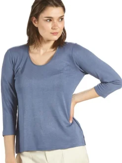 Lounge-Wear|Shirts Mit Seide^Kokon Zwo 100% Bouretteseide 3/4 Arm SHIRT viele Farben von