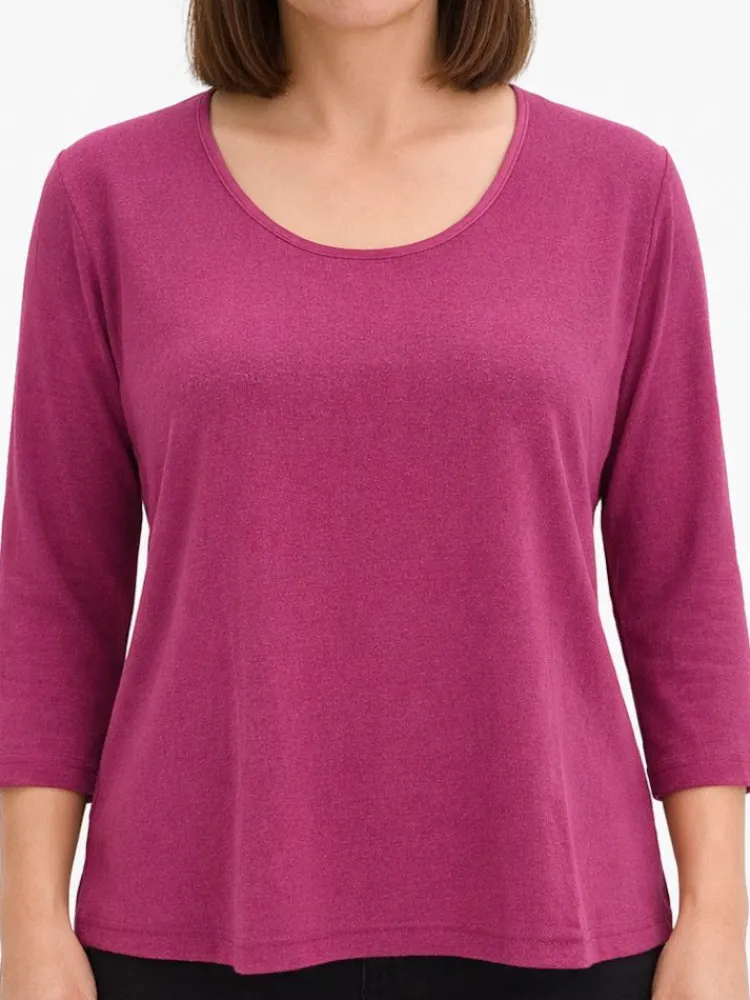 Lounge-Wear|Shirts Mit Seide^Kokon Zwo 100% Bouretteseide 3/4 Arm SHIRT viele Farben von