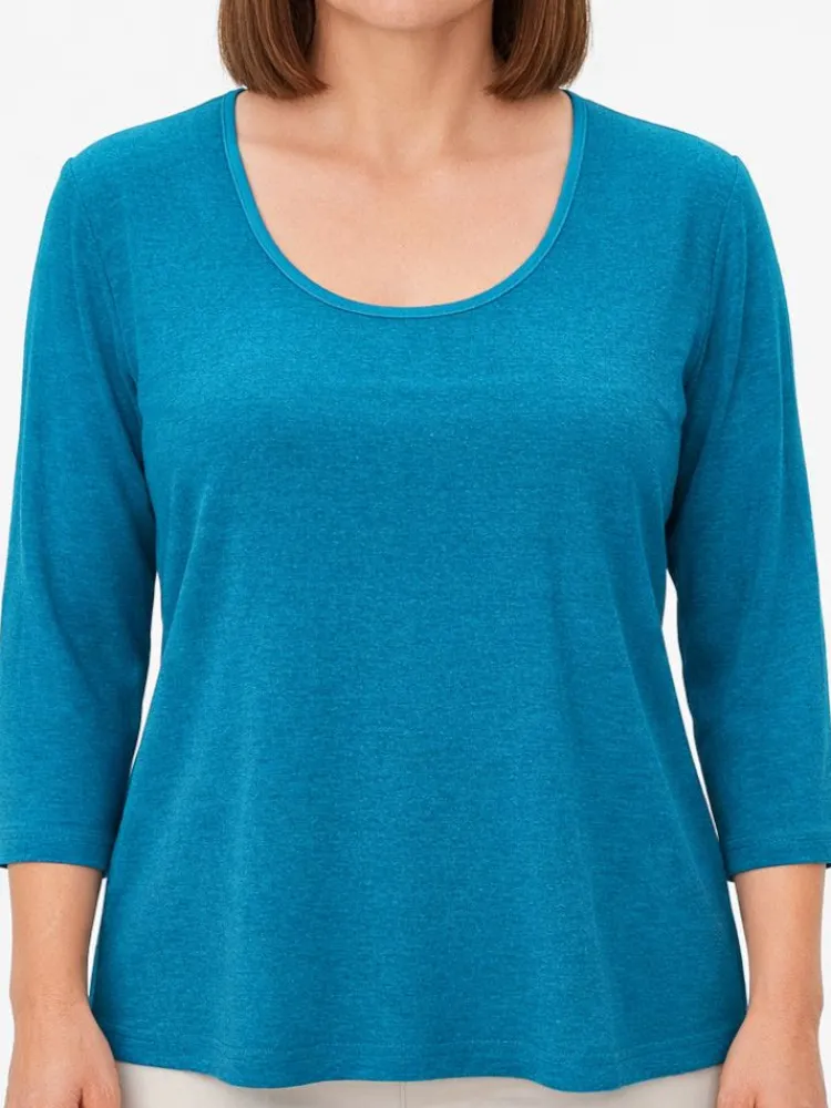 Lounge-Wear|Shirts Mit Seide^Kokon Zwo 100% Bouretteseide 3/4 Arm SHIRT viele Farben von