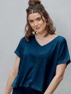 Lounge-Wear|T-Shirt^Kokon Zwo 100% Bouretteseide Kurzarm Top