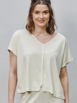 Lounge-Wear|T-Shirt^Kokon Zwo 100% Bouretteseide Kurzarm Top