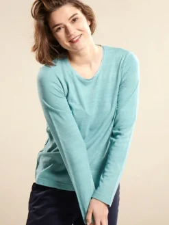 Lounge-Wear|Shirts Mit Seide^Kokon Zwo 100% Bouretteseide RUNDHALS SHIRT viele Farben von