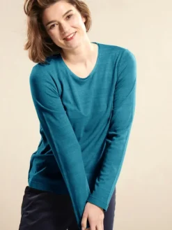 Lounge-Wear|Shirts Mit Seide^Kokon Zwo 100% Bouretteseide RUNDHALS SHIRT uni