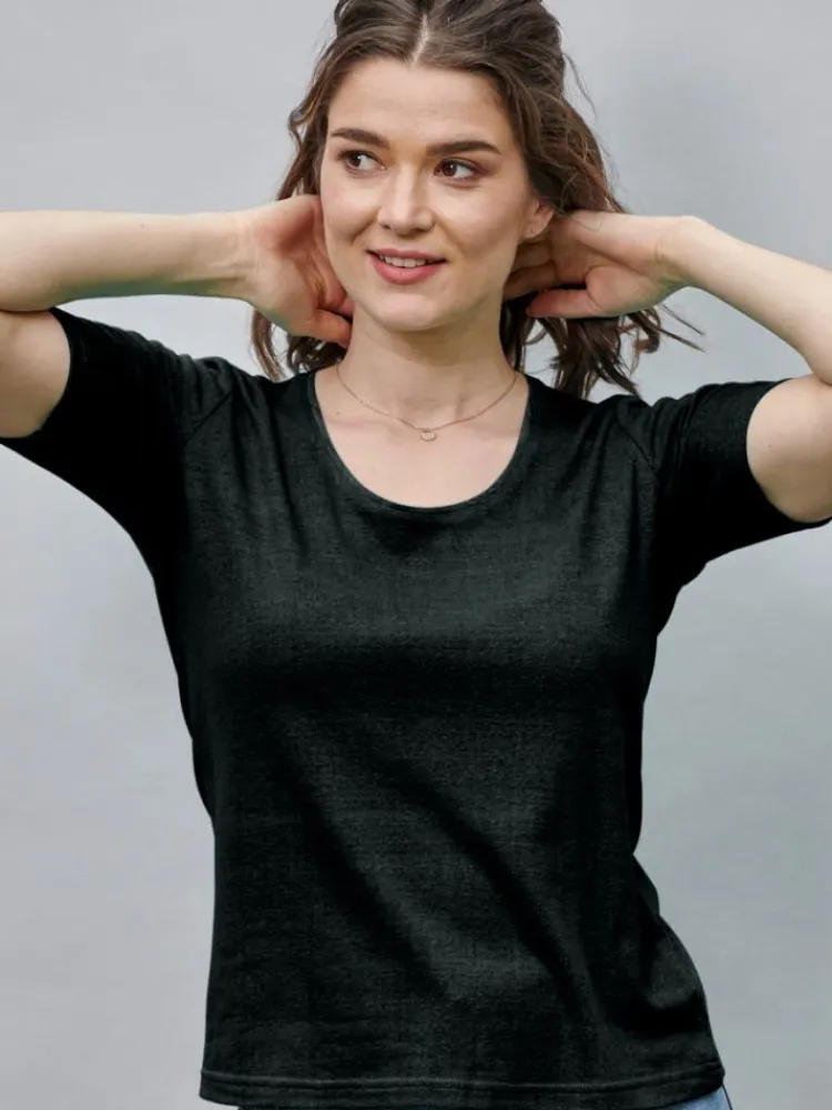 Lounge-Wear|T-Shirt^Kokon Zwo 100% Bouretteseide T-Shirt von