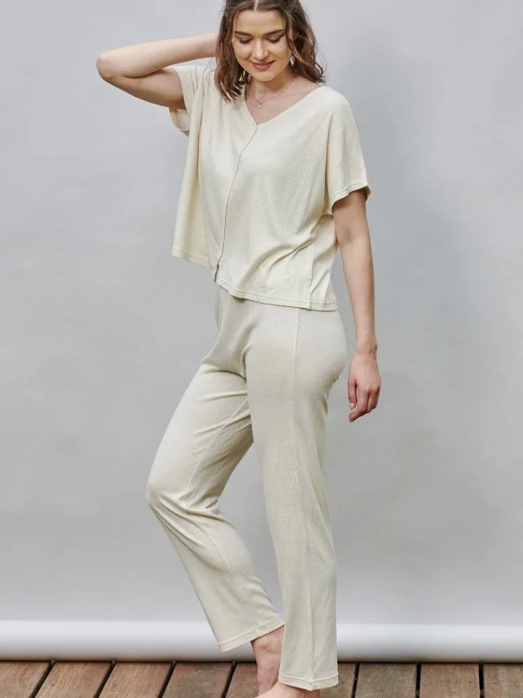 Strandhose & Jumpsuit|Lounge-Wear^Kokon Zwo 100% Bouretteseide YOGA HOSE