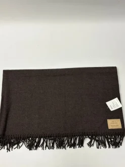 Sofadecken & Plaids^Steinbeck 100% Kaschmir Sofaplaid BAHIA mit Fransen von dunkelbraun oder braun-melliert