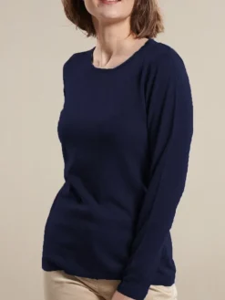 Lounge-Wear|Langarm^Kokon Zwo 100% Merinowolle kbT Feinstrick Long-Pullover