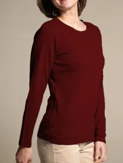 Lounge-Wear|Langarm^Kokon Zwo 100% Merinowolle kbT Feinstrick Long-Pullover