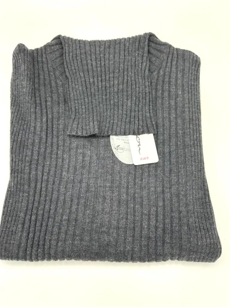 Lounge-Wear|Mit Rollkragen^Kokon Zwo 100% Merinowolle kbT Rippstrick Rollkragen Pullover uni