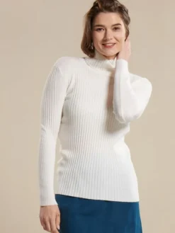 Lounge-Wear|Mit Rollkragen^Kokon Zwo 100% Merinowolle kbT Rippstrick Rollkragen Pullover von