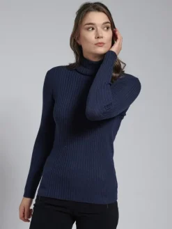 Lounge-Wear|Mit Rollkragen^Kokon Zwo 100% Merinowolle kbT Rippstrick Rollkragen Pullover