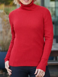 Lounge-Wear|Mit Rollkragen^Kokon Zwo 100% Merinowolle kbT Rippstrick Rollkragen Pullover