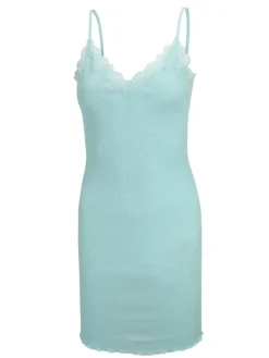 Unterkleider Mit Spitze|Seiden Basics^Eva B. Bitzer 70% Seide 30% Baumwolle Spaghettiträger Nachthemd RIPP von rosa schwarz naturweißoder blau