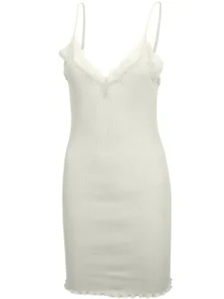 Unterkleider Mit Spitze|Seiden Basics^Eva B. Bitzer 70% Seide 30% Baumwolle Spaghettiträger Nachthemd RIPP von rosa schwarz naturweißoder blau