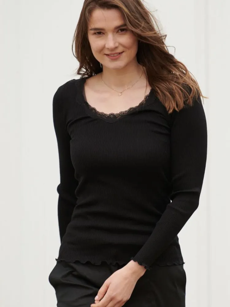 Shirt Mit Spitze|Shirts Mit Seide^Kokon Zwo 70% Seide 30% Bio-Baumwolle kbA LANGARMSHIRT RIPP von