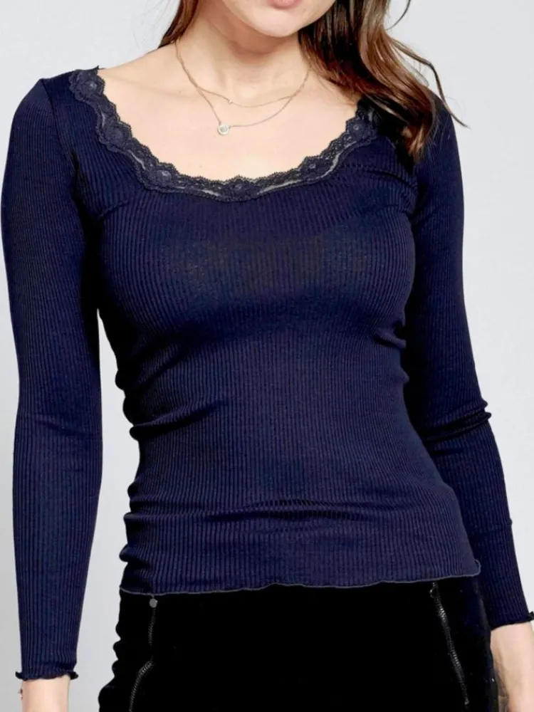 Shirt Mit Spitze|Shirts Mit Seide^Kokon Zwo 70% Seide 30% Bio-Baumwolle kbA LANGARMSHIRT RIPP von