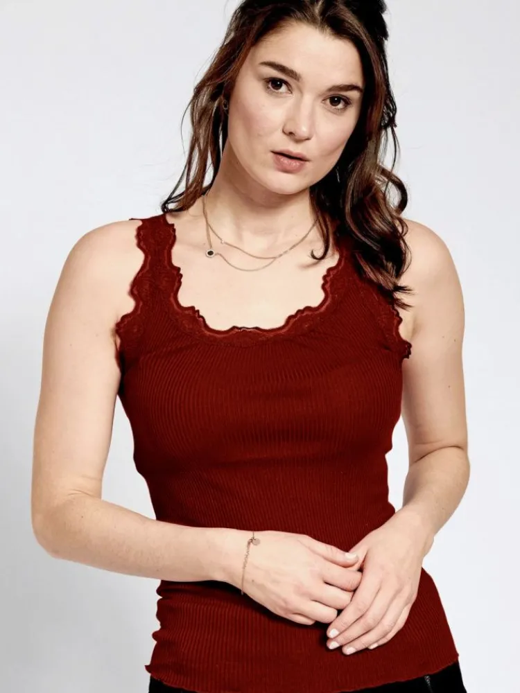 Tops Mit Spitze|Camisole (Breite Träger)^Kokon Zwo 70% Seide 30% Bio-Baumwolle kbA TRÄGERTOP RIPP Basic