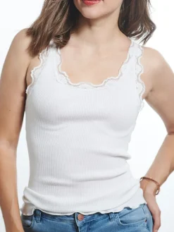 Tops Mit Spitze|Camisole (Breite Träger)^Kokon Zwo 70% Seide 30% Bio-Baumwolle kbA TRÄGERTOP RIPP Basic