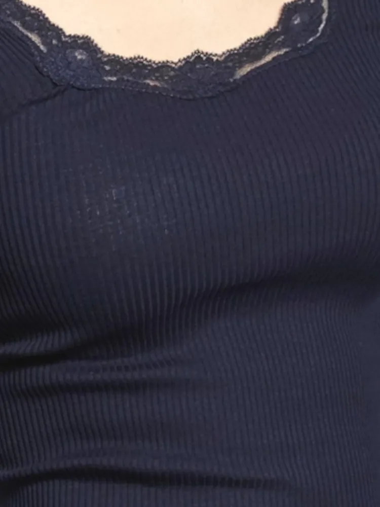 Tops Mit Spitze|Camisole (Breite Träger)^Kokon Zwo 70% Seide 30% Bio-Baumwolle kbA TRÄGERTOP RIPP Basic