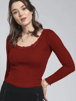 Shirt Mit Spitze|Shirts Mit Seide^Kokon Zwo 70% Seide 30% Bio-Baumwolle kbA LANGARMSHIRT gerippt von