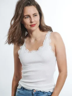 Tops Mit Spitze|Camisole (Breite Träger)^Kokon Zwo 70% Seide 30% Bio-Baumwolle kbA TRÄGERTOP RIPP von