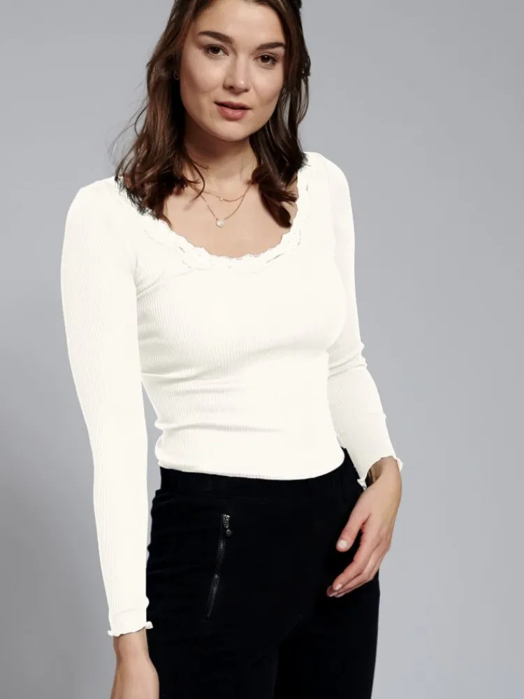 Shirt Mit Spitze|Shirts Mit Seide^Kokon Zwo 70% Seide 30% Bio-Baumwolle kbA LANGARMSHIRT gerippt uni