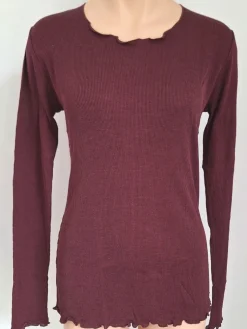 Wolle-Seide Shirts|Langarm^Alkena 55% Seide 45% Wolle LANGARM SHIRT gerippt von