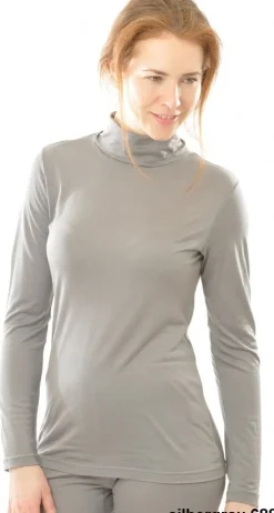 Shirts Mit Seide|Wolle-Seide Shirts^Alkena 55% Seide 45% Wolle ROLLKRAGEN-SHIRT wärmend von