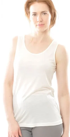 Wolle-Seide Tops|Camisole (Breite Träger)^Alkena 55% Seide 45% Wolle UNTERHEMD glatt von