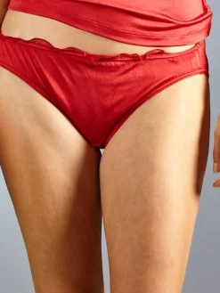 Alle Slips|Mit Jersey & Wirkseide^Kokon Zwo 100% Seide Damen SLIP mit Rüsche von