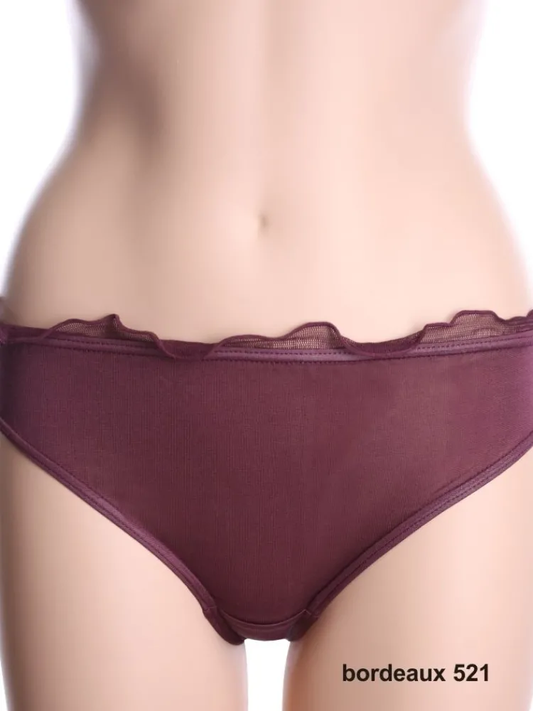 Alle Slips|Mit Jersey & Wirkseide^Kokon Zwo 100% Seide Damen SLIP mit Rüsche von