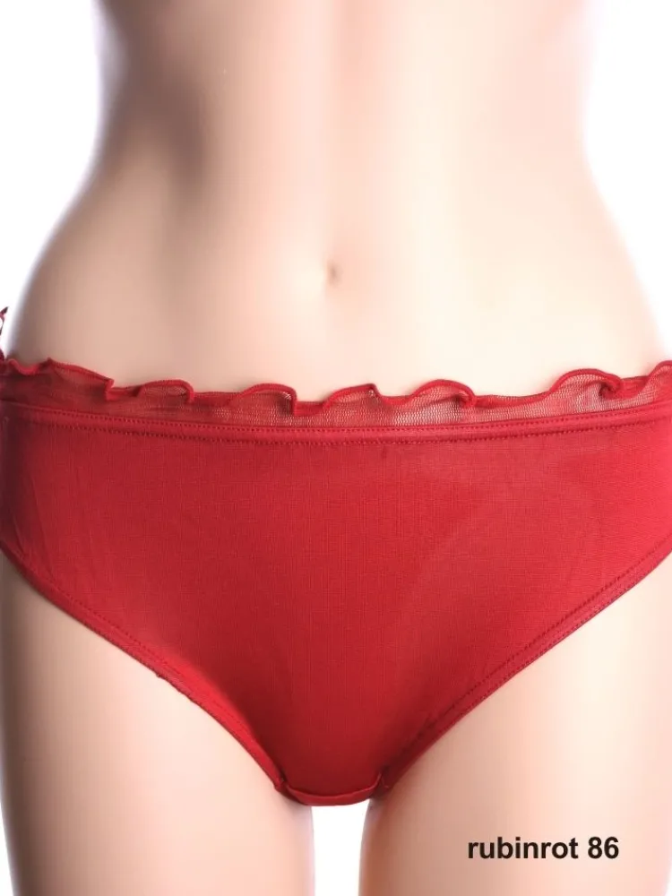 Alle Slips|Mit Jersey & Wirkseide^Kokon Zwo 100% Seide Damen SLIP transparent mit Rüsche von