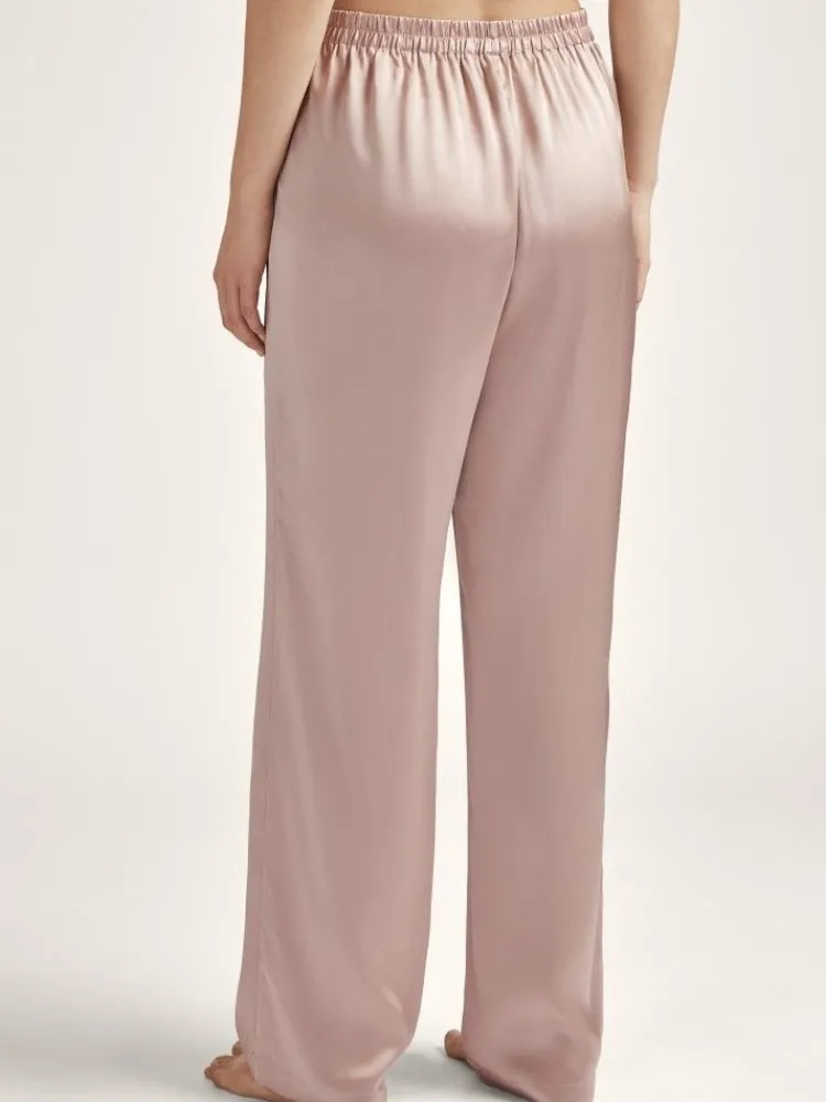 Lounge-Wear|Mit Seidensatin^Aubade 100% Seide Hose TOI MON AMOUR von altrosa