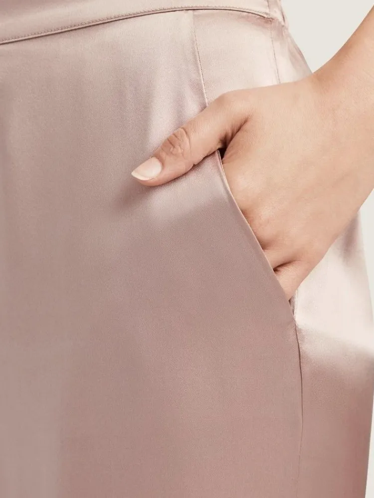 Lounge-Wear|Mit Seidensatin^Aubade 100% Seide Hose TOI MON AMOUR von altrosa