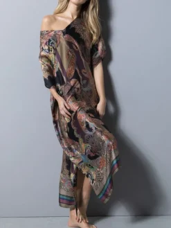 Strandkleider & Sommerkleider|Kaftan, Tunika & Pareo^Eva B. Bitzer 100% Seide Kaftan MILANO BLACK von