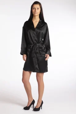 Morgenmantel Kurz|Morgenmantel Aus Satin^Gattina 100% Seide Kimono MASPALOMAS von
