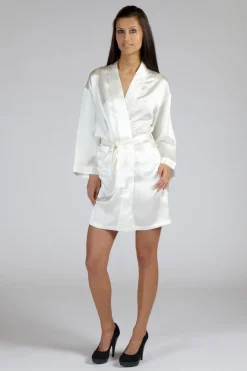 Morgenmantel Kurz|Morgenmantel Aus Satin^Gattina 100% Seide Kimono MASPALOMAS von