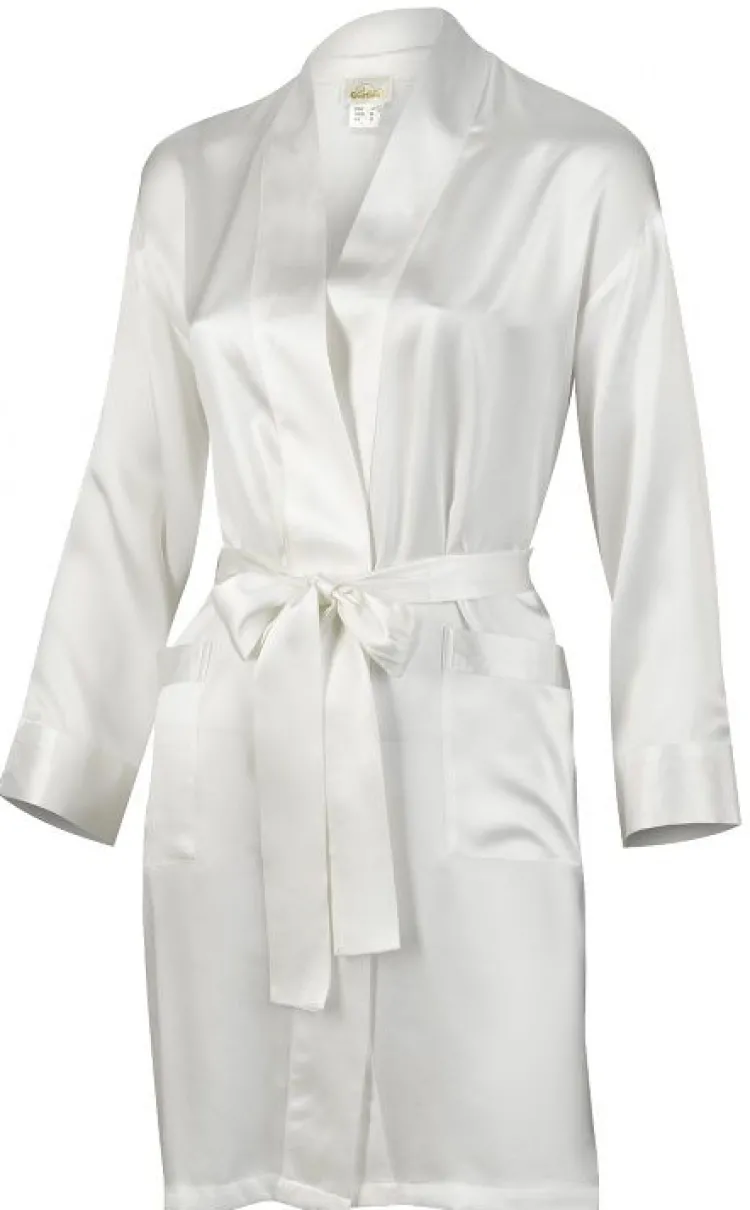 Morgenmantel Kurz|Morgenmantel Aus Satin^Gattina 100% Seide Kimono MASPALOMAS uni von