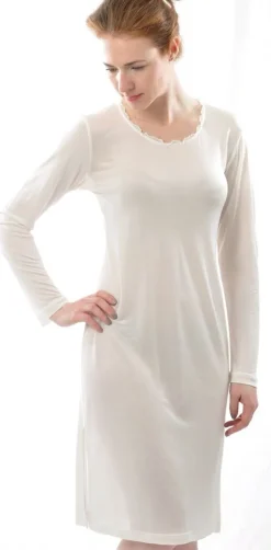 Seidennachthemd|Seiden Basics^Alkena 100% Seide LANGARM NACHTHEMD fein von