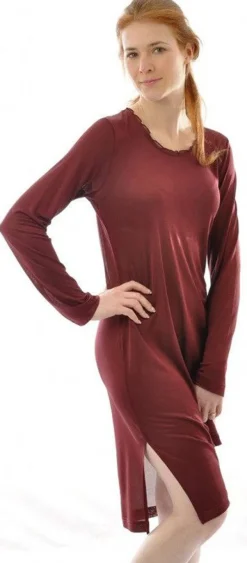 Seidennachthemd|Seiden Basics^Alkena 100% Seide LANGARM NACHTHEMD fein von