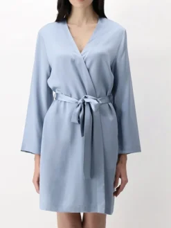 Morgenmantel Kurz|Morgenmantel Aus Satin^Luna di Seta 100% Seide Morgenmantel CLASSICO von
